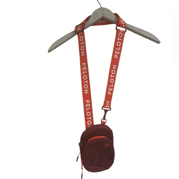 NWT‎ Peloton Crossbody Belt Bag (maroon/ orange) - Picture 1 of 6